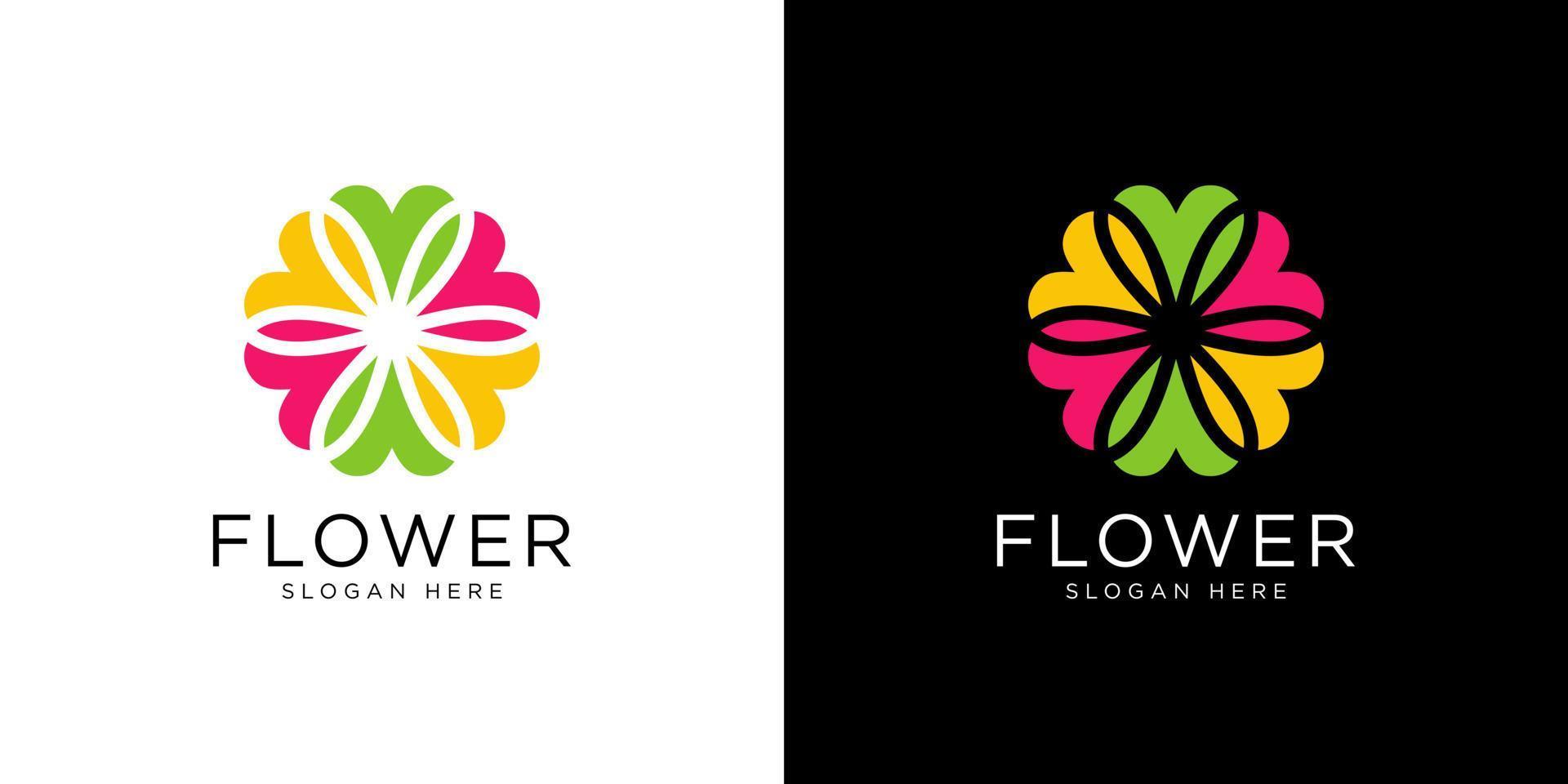 nature fleur logo vecteur premium