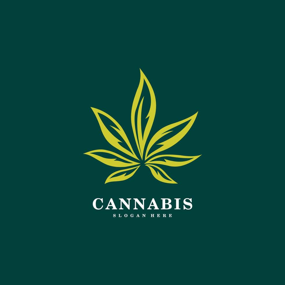 vecteur de logo de feuille de marijuana cannabis