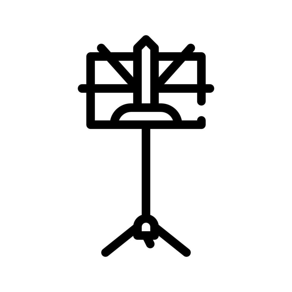 L'icône de la ligne de pupitre à musique noir illustration vectorielle vecteur