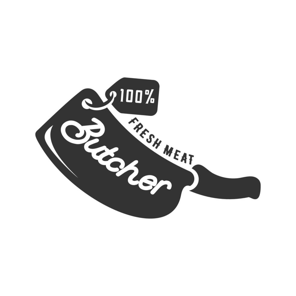 illustration de modèle de conception de logo d'étiquette de boucherie rétro vintage vecteur