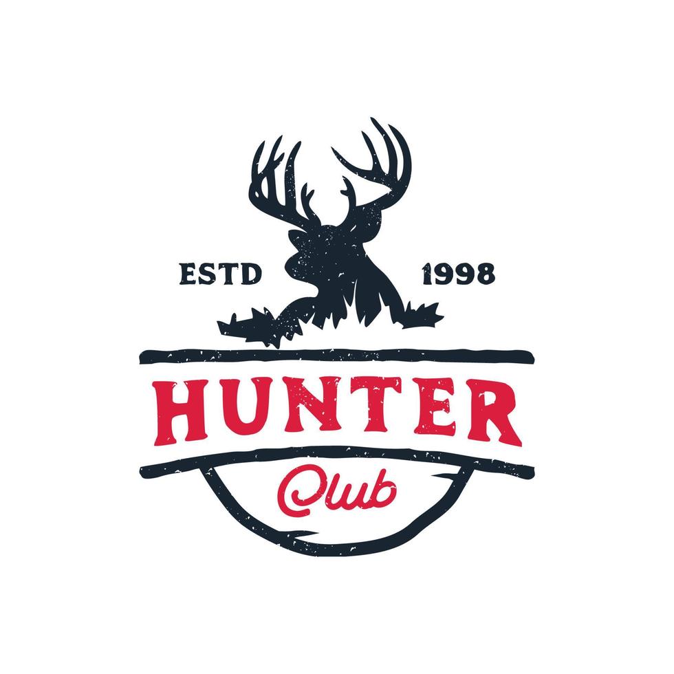 bois de cerf indigène rétro rustique vintage pour la conception de logo hipster de chasse à la flèche vecteur