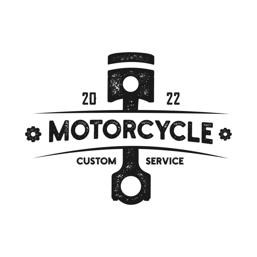 création de logo vintage de réparation de garage de course de piston vecteur