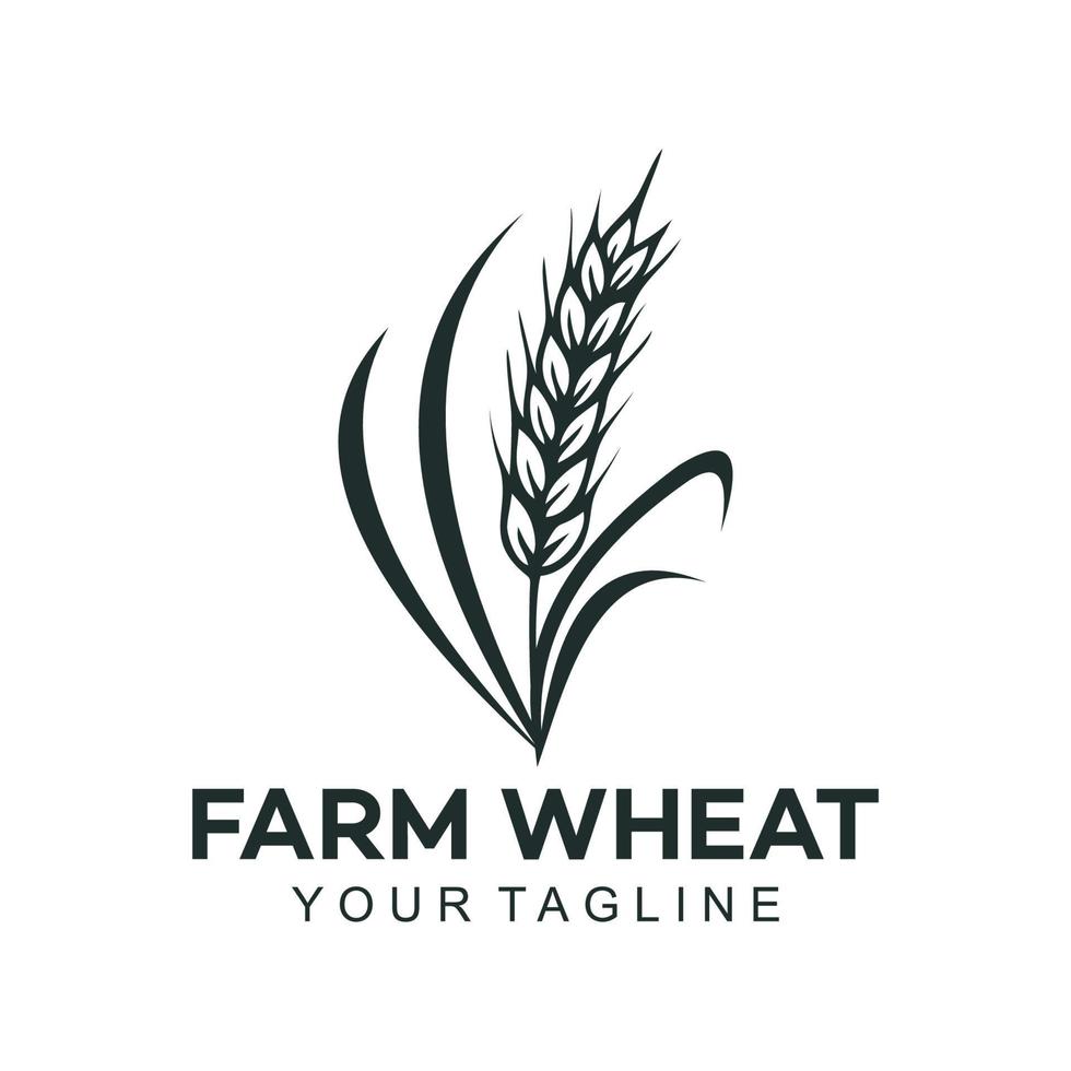 agriculture de blé vintage, agriculteur, modèle de logo agricole conception d'illustration vectorielle vecteur