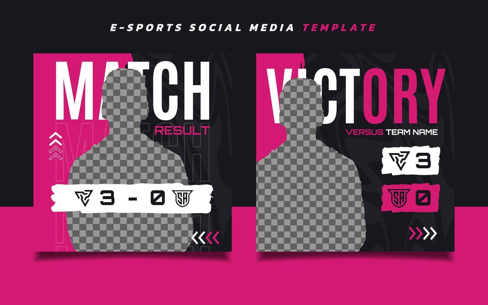 modèle de conception de publication sur les médias sociaux de la victoire des jeux esports vecteur