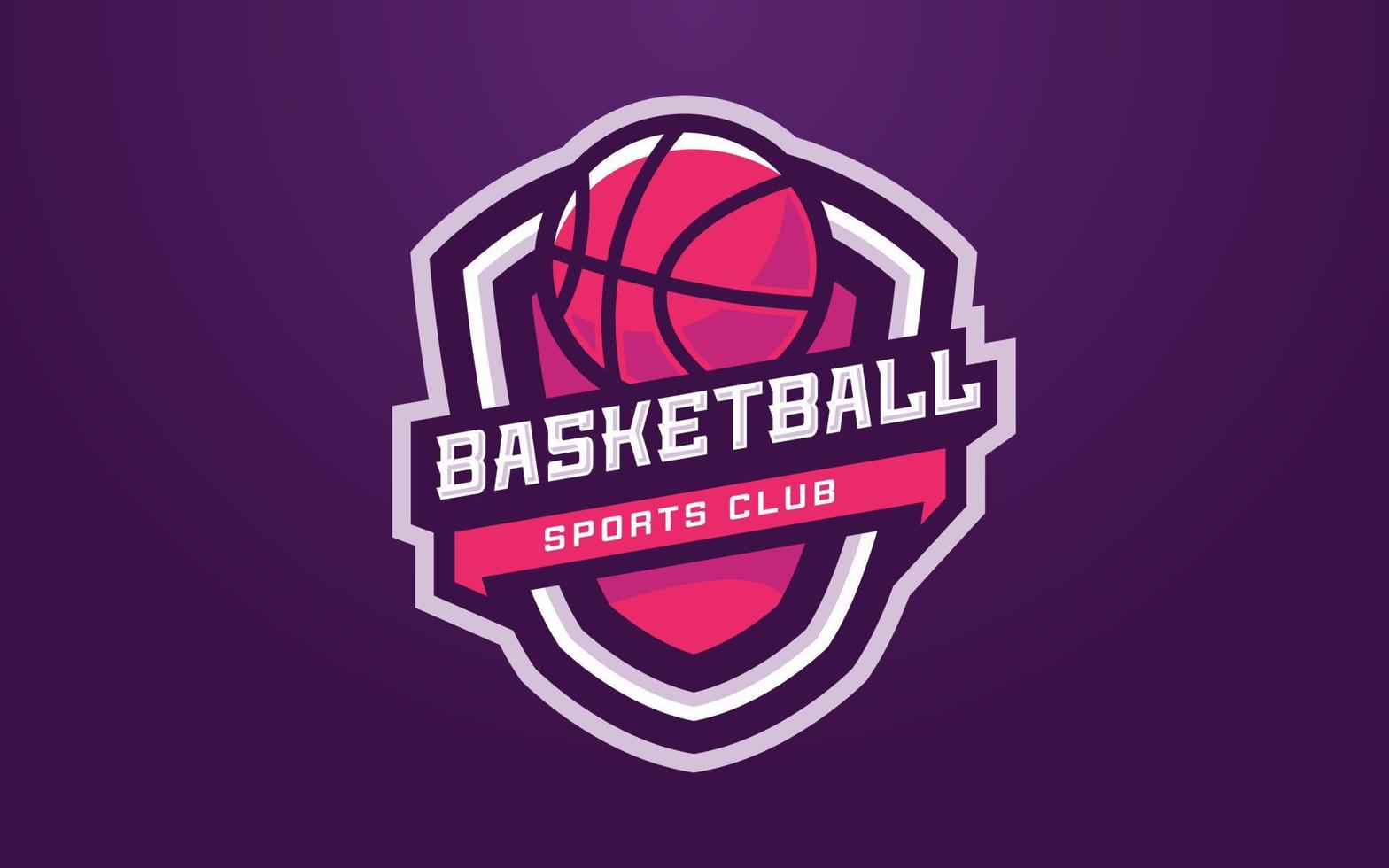 modèle de logo de club de basket-ball pour une équipe sportive ou un tournoi vecteur