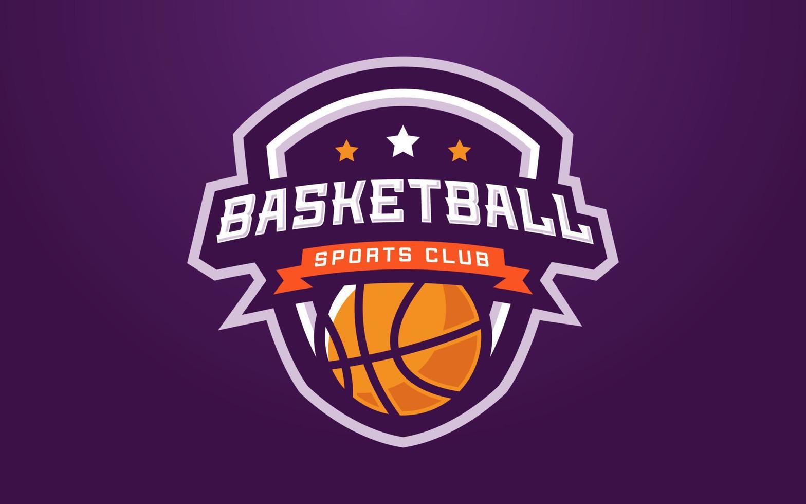 modèle de logo de club de basket-ball pour une équipe sportive ou un tournoi vecteur