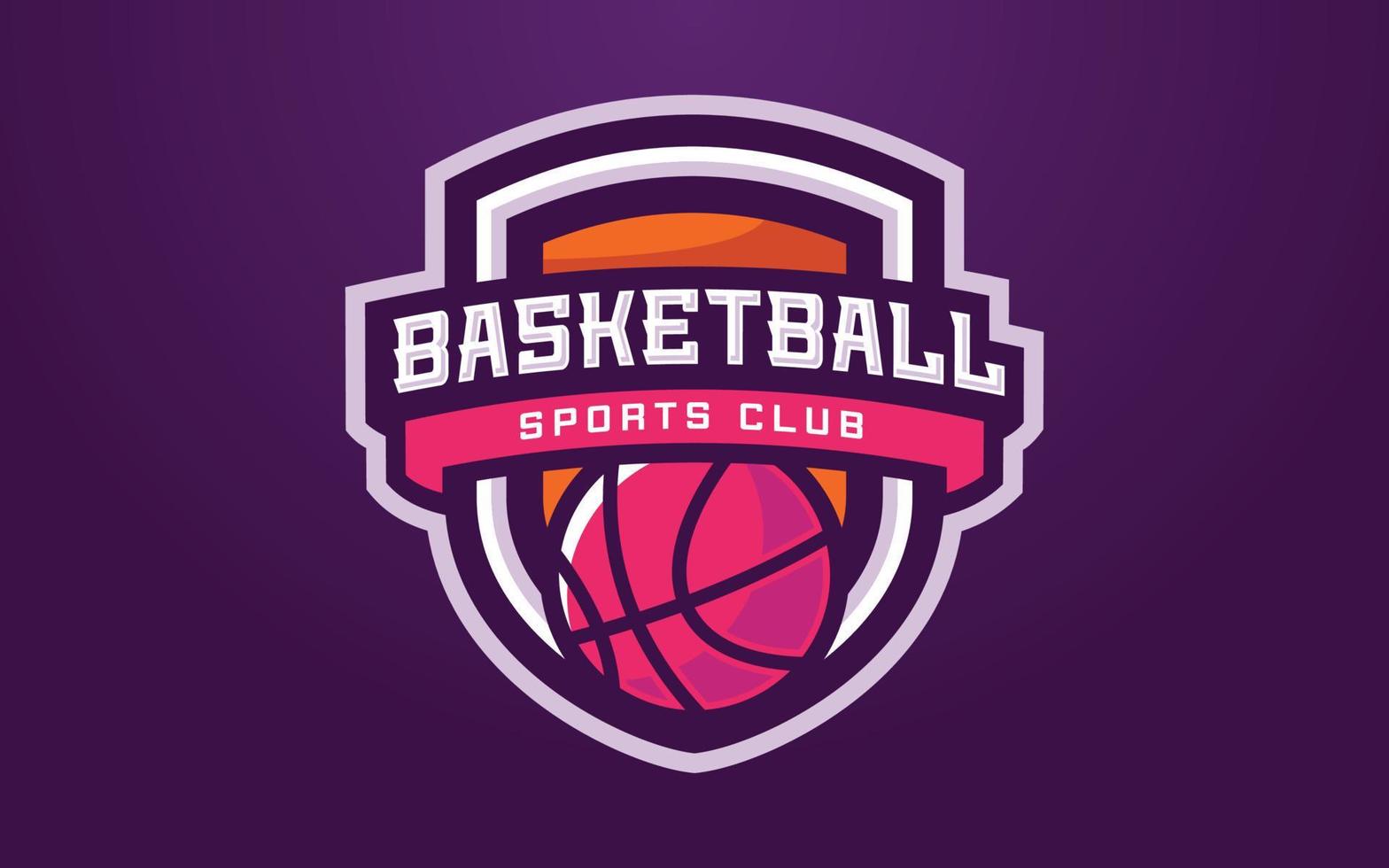 modèle de logo de club de basket-ball pour une équipe sportive ou un tournoi vecteur