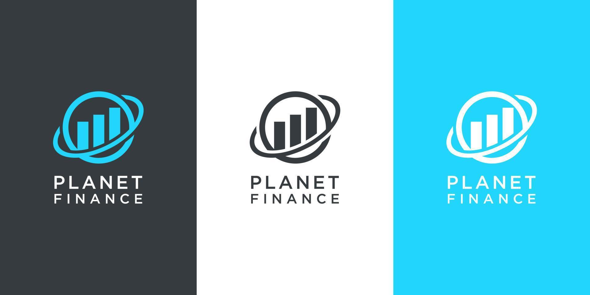 planète finance marketing logo design vecteur