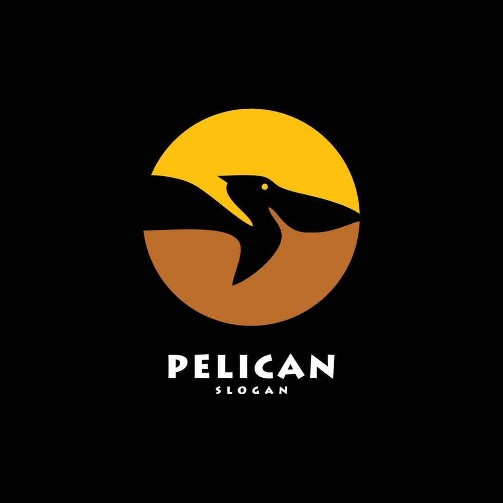 vecteur d'icône logo oiseau pélican