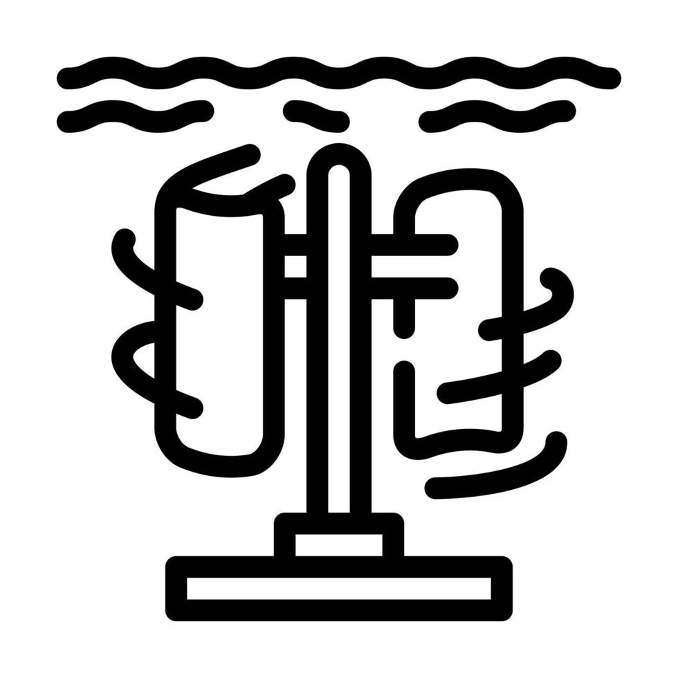illustration vectorielle de l'icône de la ligne de la centrale électrique sous-marine vecteur