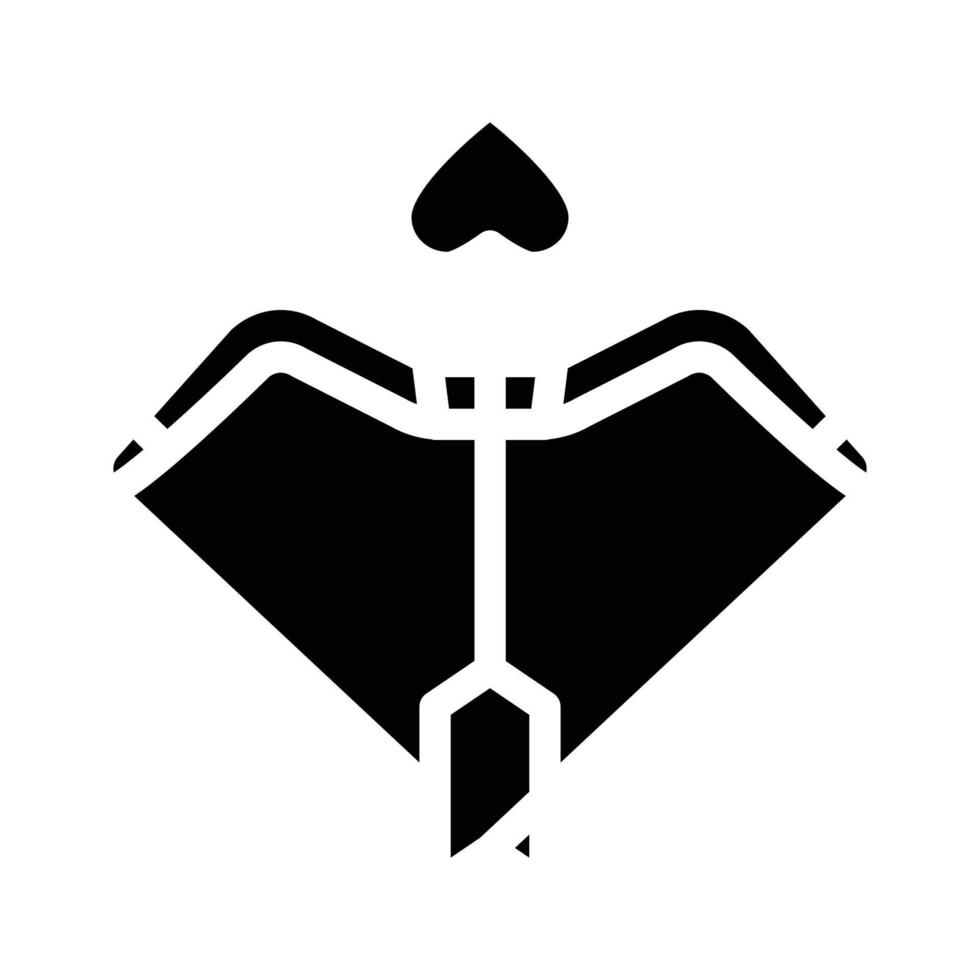 Cupidon arc flèche glyphe icône illustration vectorielle vecteur