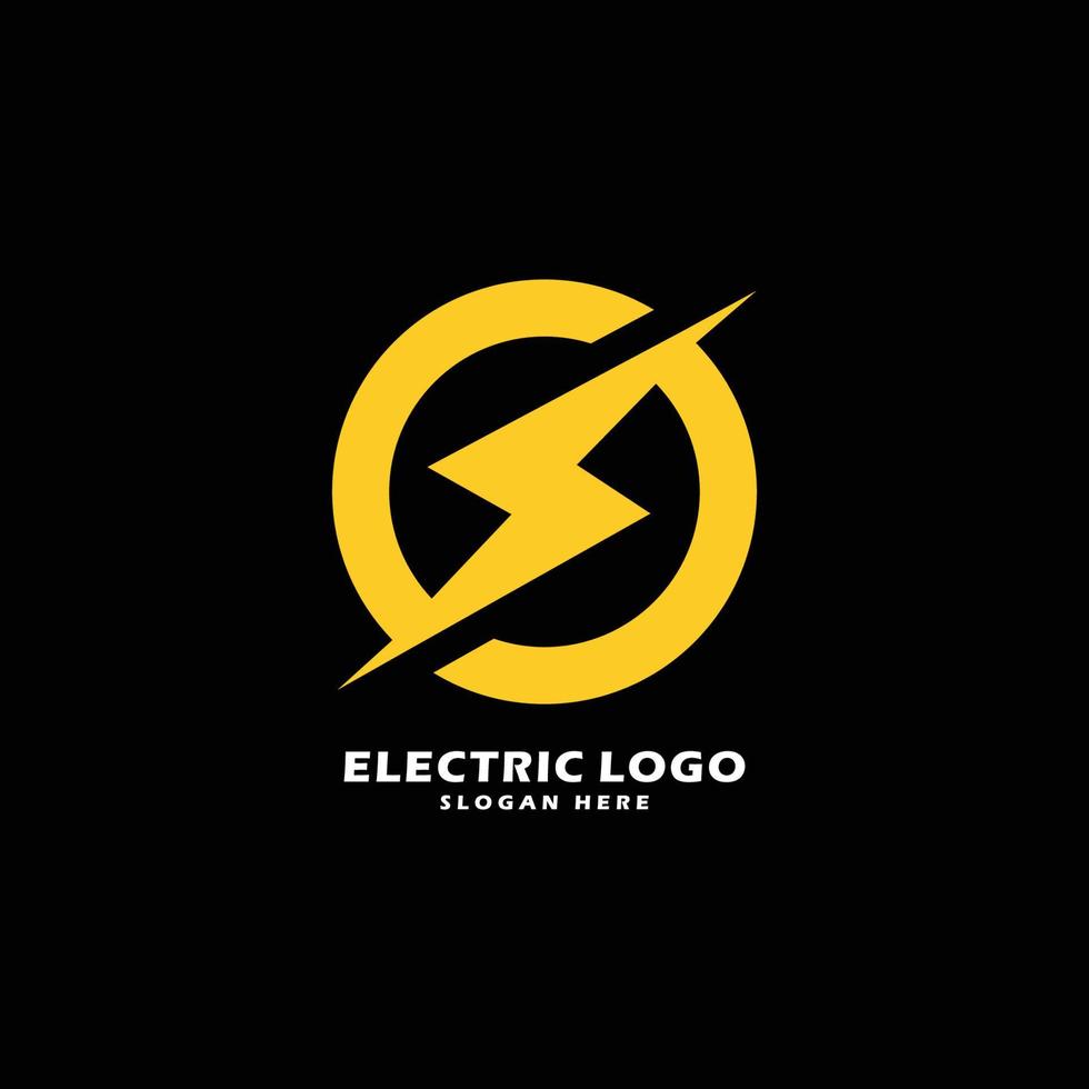 élément de conception de logo vectoriel d'énergie électrique