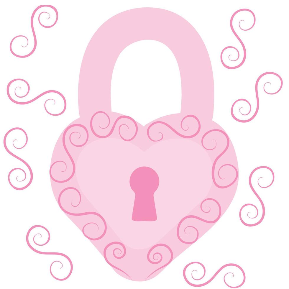 cadenas décoratif rose en forme de cœur. modèle sans couture. motif pour un design romantique. illustration vectorielle isolée sur fond blanc. vecteur