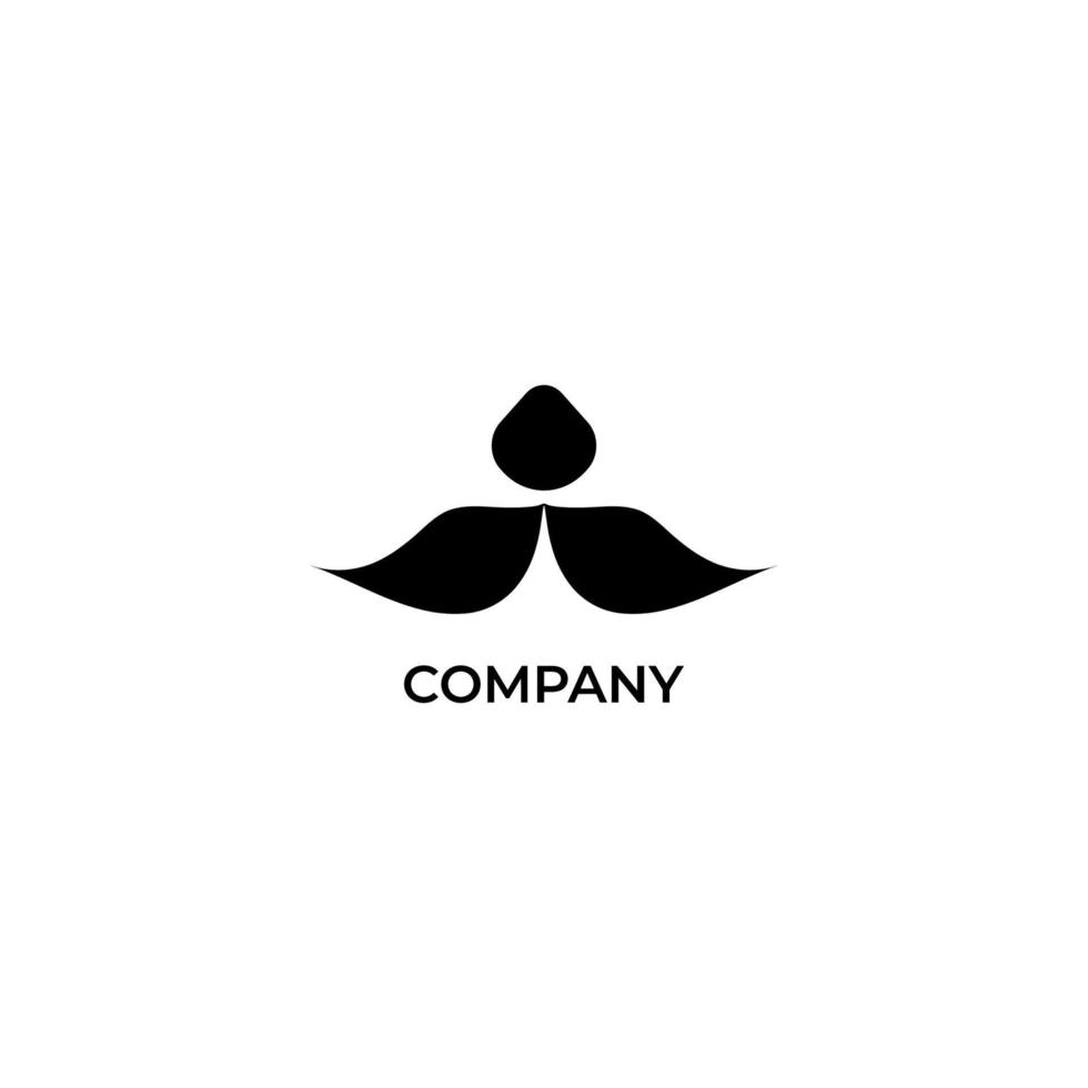 moustache abstraite avec illustration de nez. concept de logo d'expressions faciales isolé sur fond blanc. modèle de conception de logo de personnage vecteur