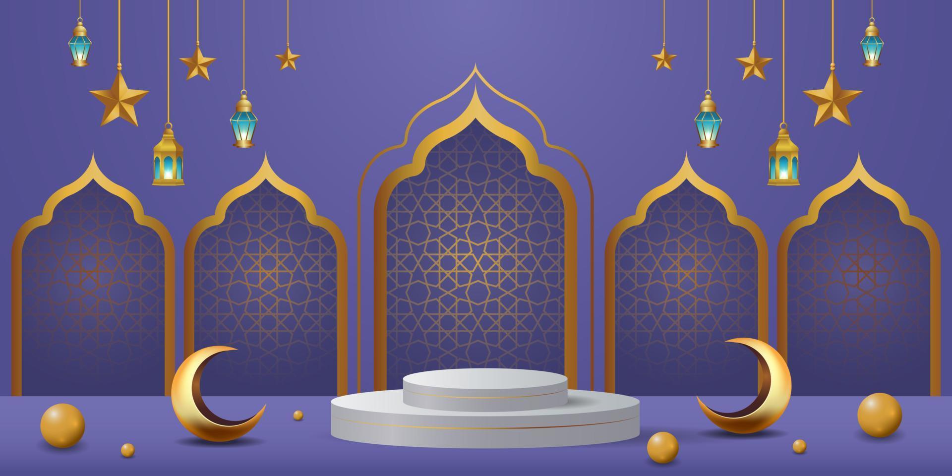 illustration de conception de fond bannière ramadan kareem vecteur