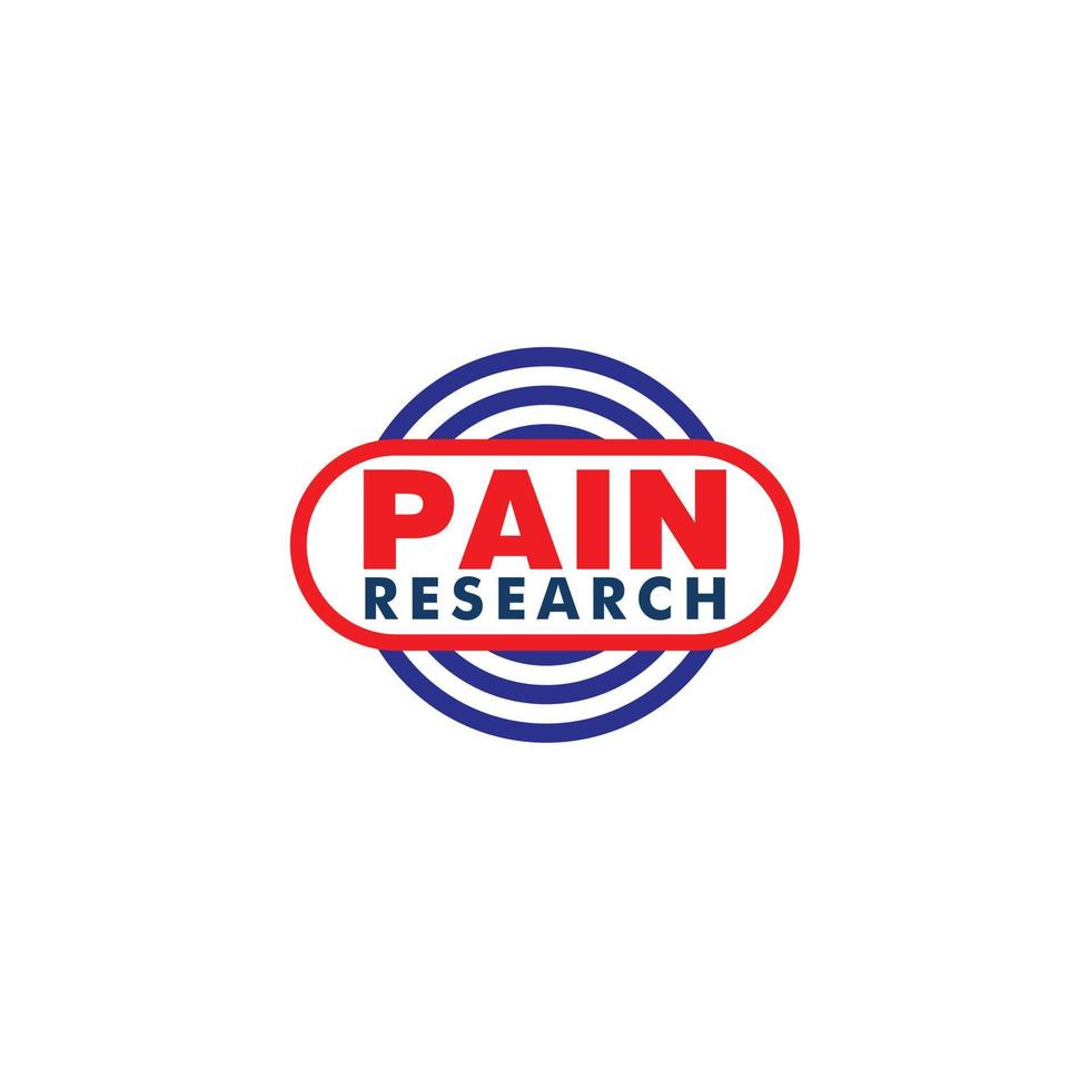 modèle de conception de logo de société de recherche sur la douleur, bleu, rouge, concept de logo simple vecteur