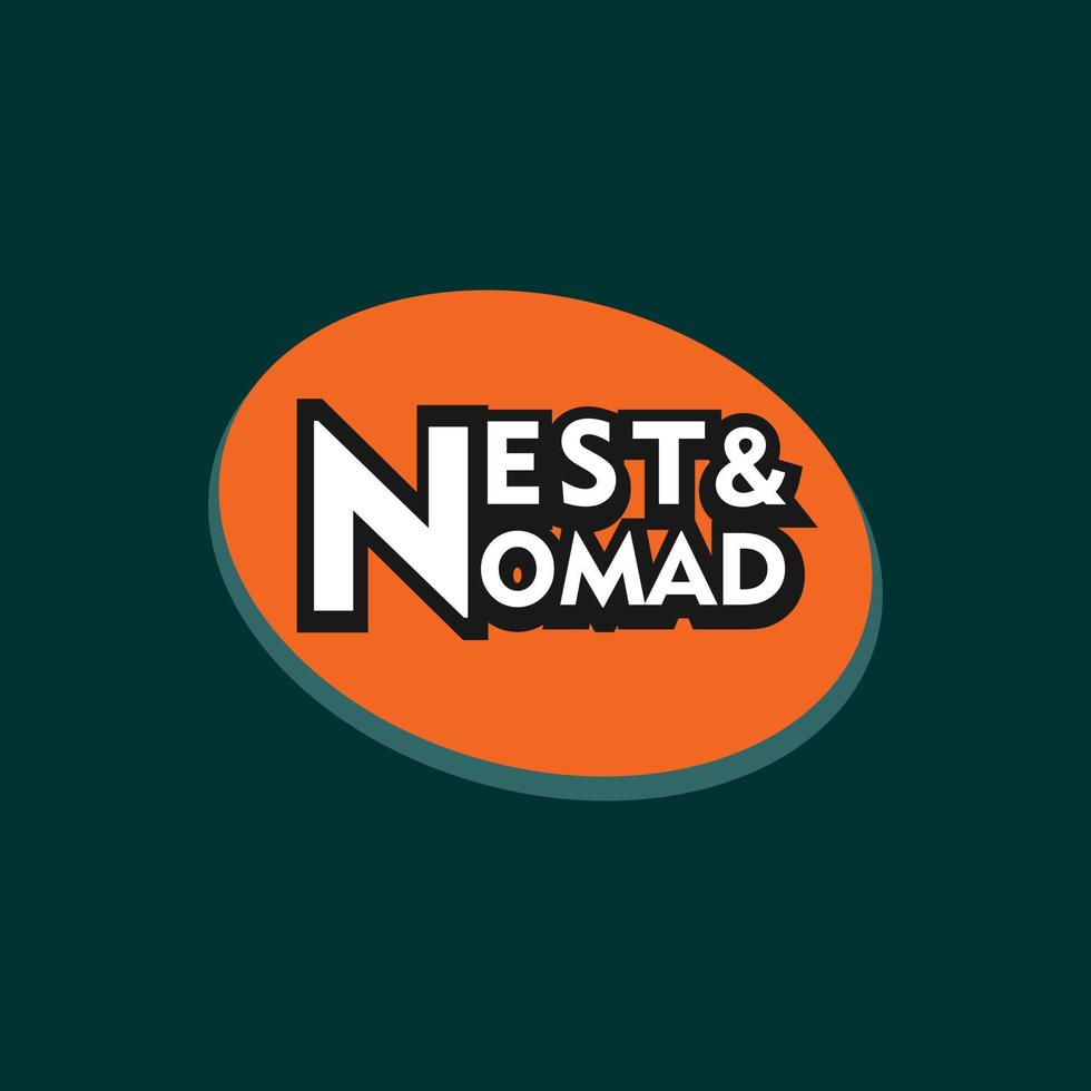 modèle de conception de logo nomade nid, modèle de conception d'ellipse orange, noir, blanc vecteur