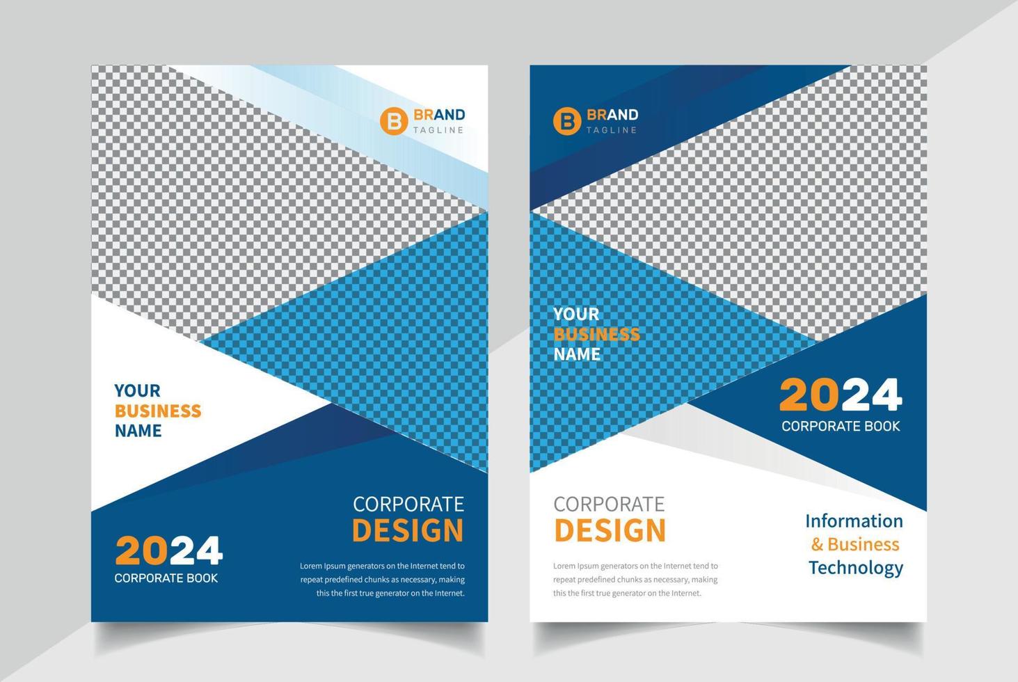 brochure d'entreprise géométrique colorée créative ou modèle de mise en page de dépliant, conception de modèle de couverture de rapport annuel vecteur