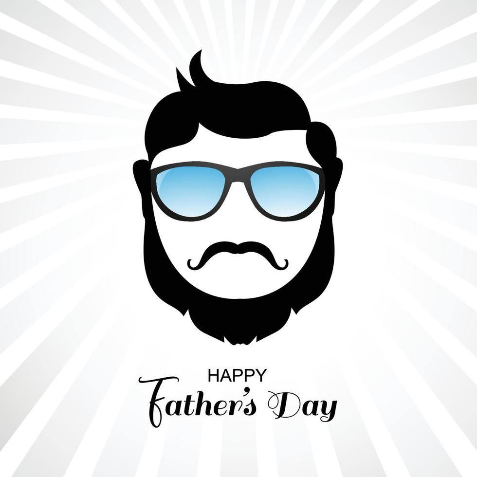 heureux pères jour homme visage avec barbe sur la conception de cartes lunettes moustache vecteur
