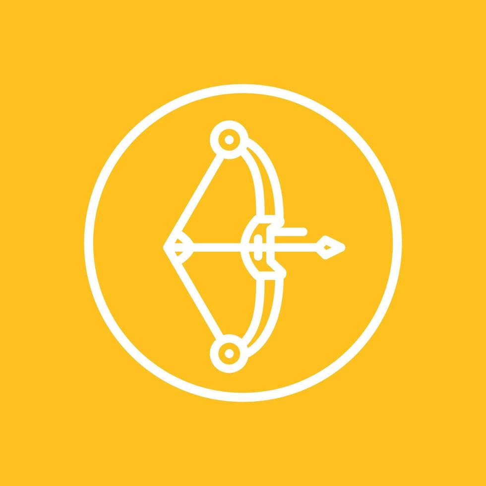 icône d'arc à poulies, pictogramme linéaire, illustration vectorielle vecteur