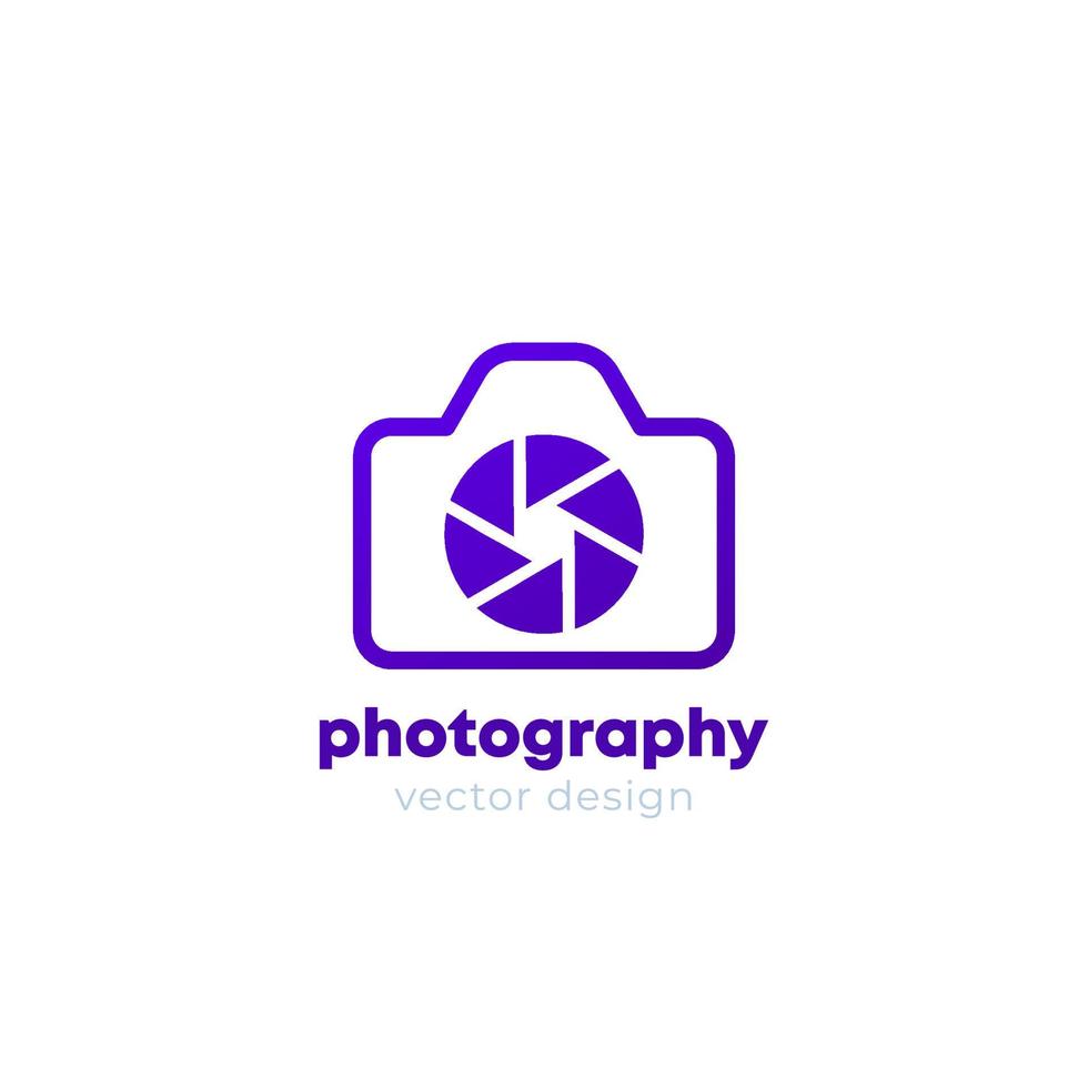 logo de la photographie avec un appareil photo, vecteur