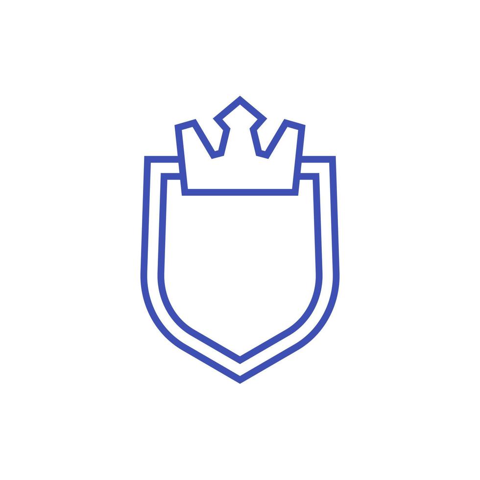 modèle de logo bouclier et couronne, vecteur