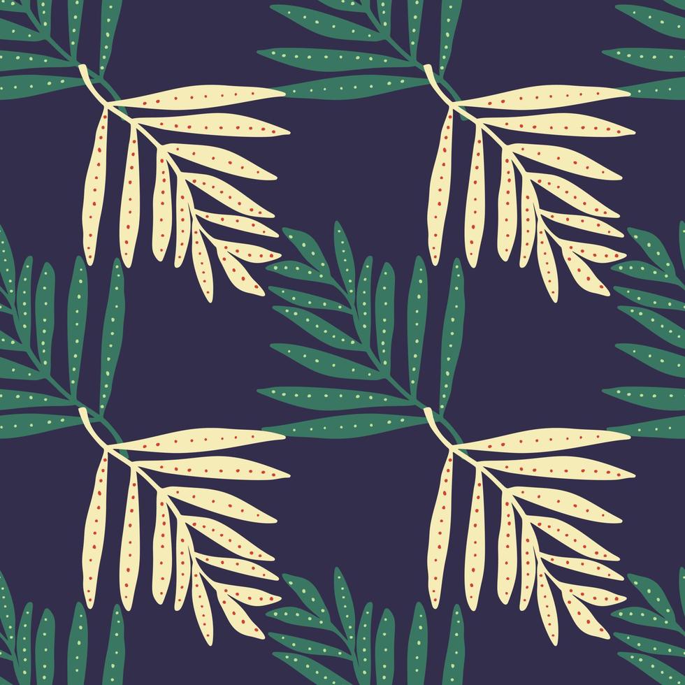 modèle sans couture de feuilles de palmier tropical créatif. fond d'écran de feuille de jungle. fond floral botanique. toile de fond de plantes exotiques. vecteur