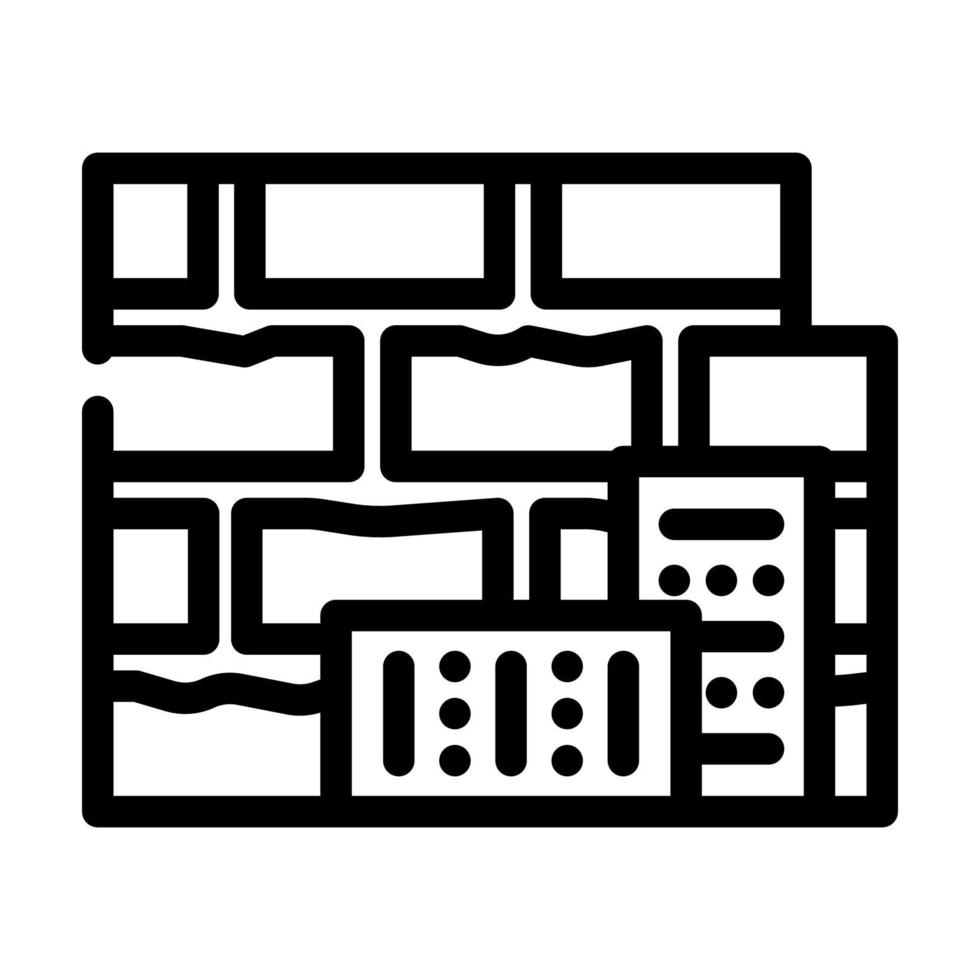 brique matériau de construction ligne icône illustration vectorielle vecteur