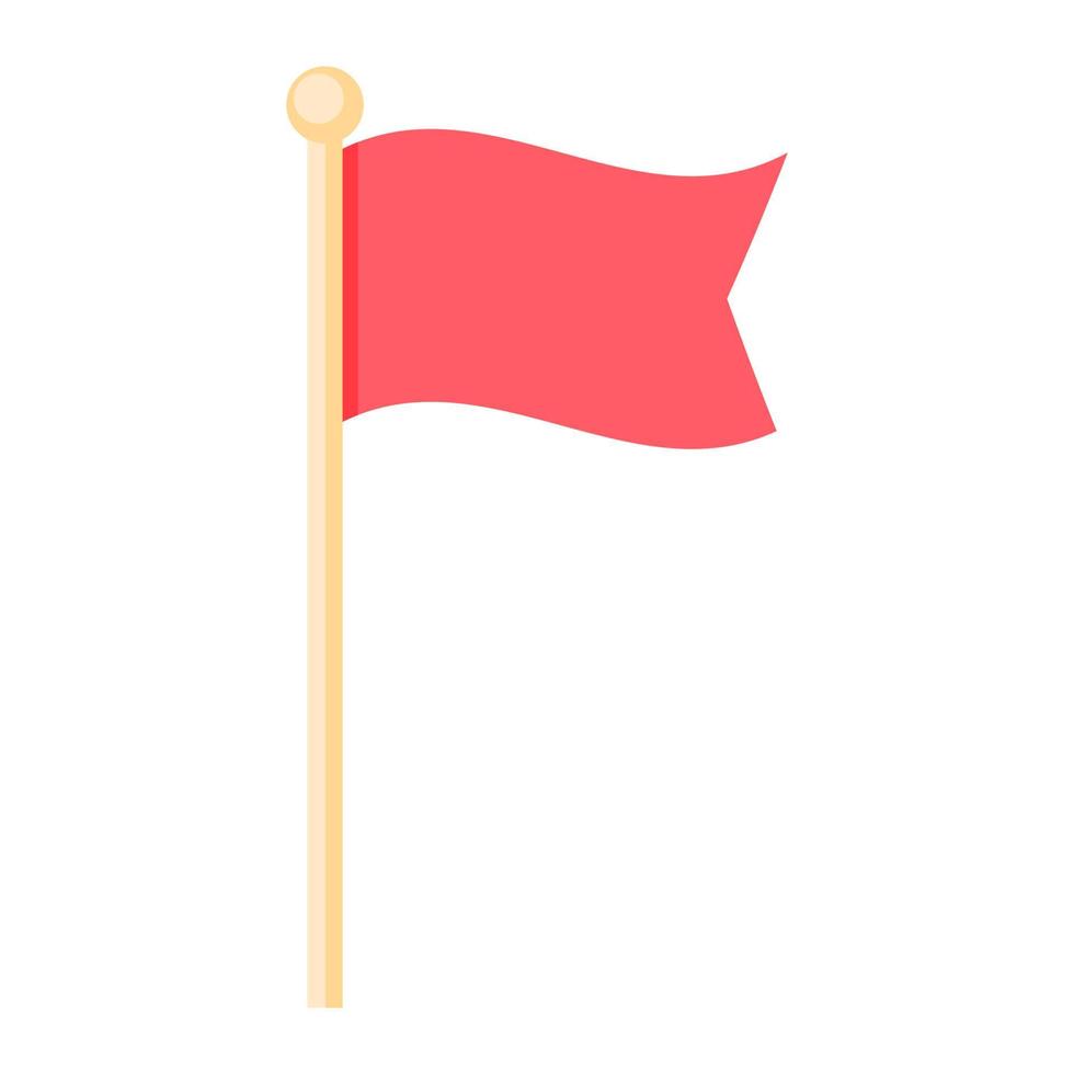 dessin animé drapeau rouge vecteur objet isolé illustration