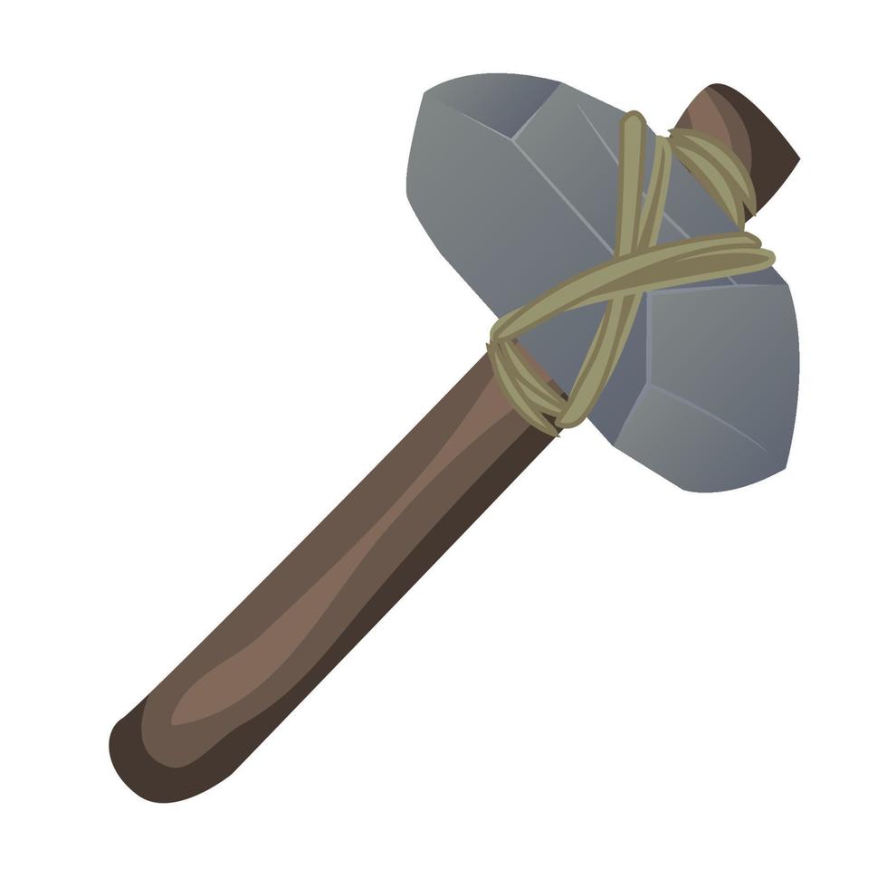 dessin animé ancien âge pierre arme marteau vecteur objet isolé illustration