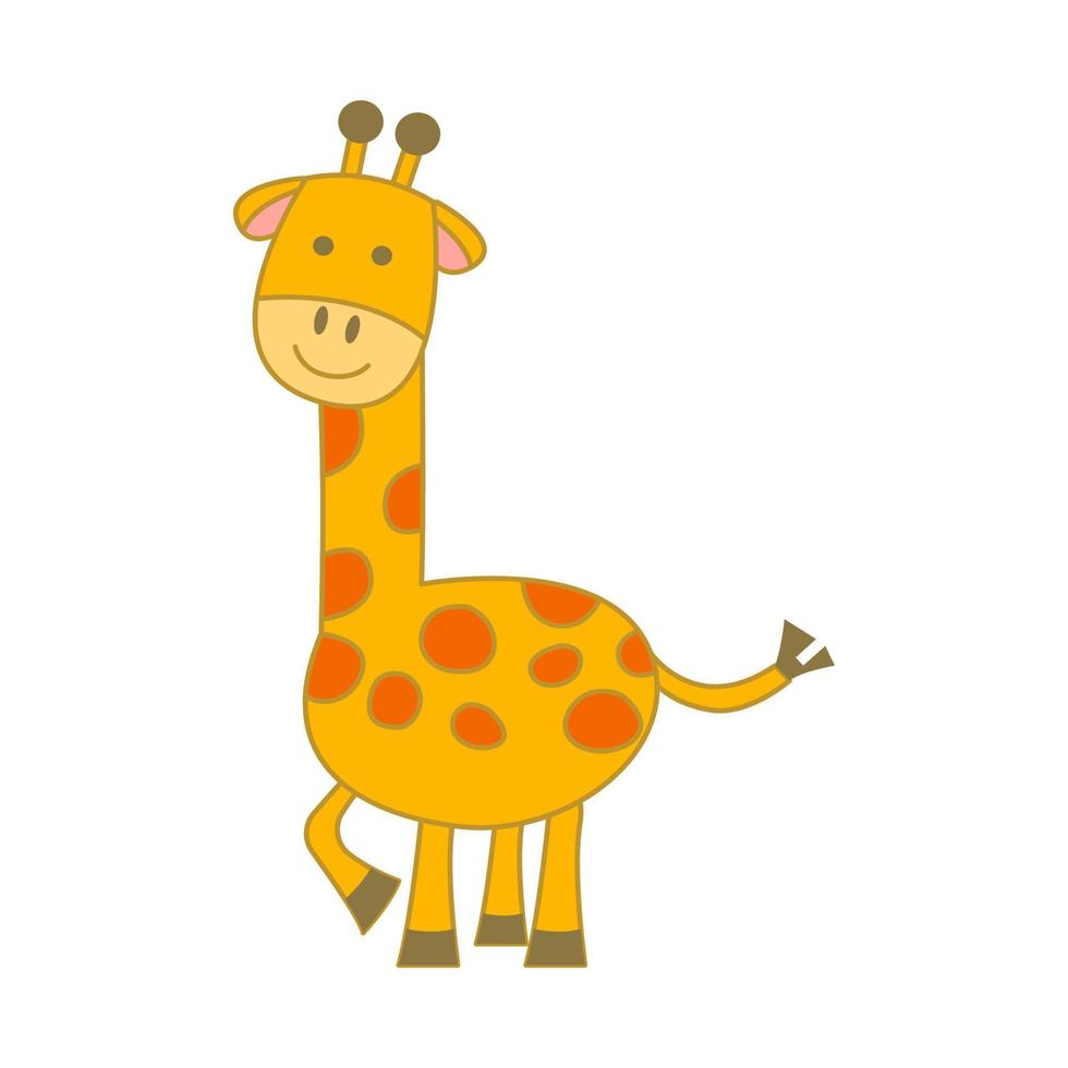 animal mignon de girafe en version dessin animé vecteur