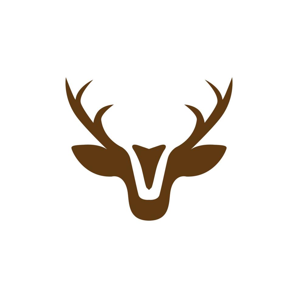 tête de cerf mâle avec corne logo design vecteur symbole graphique icône illustration idée créative