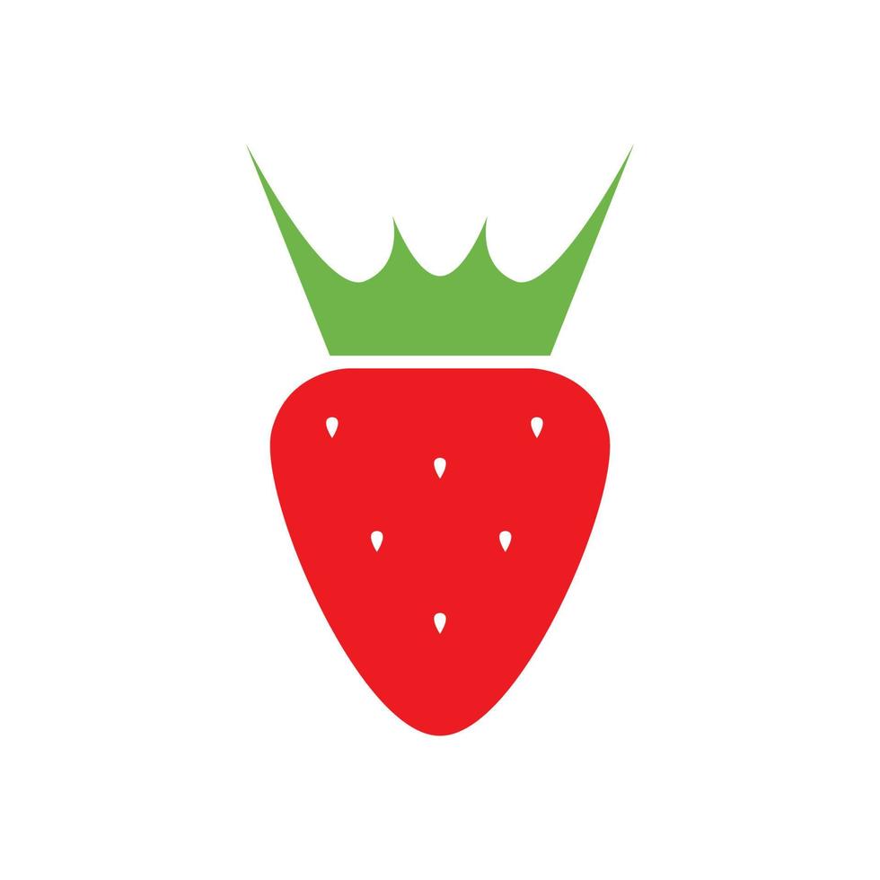 fraise rouge abstraite avec couronne logo design vecteur symbole graphique icône illustration idée créative