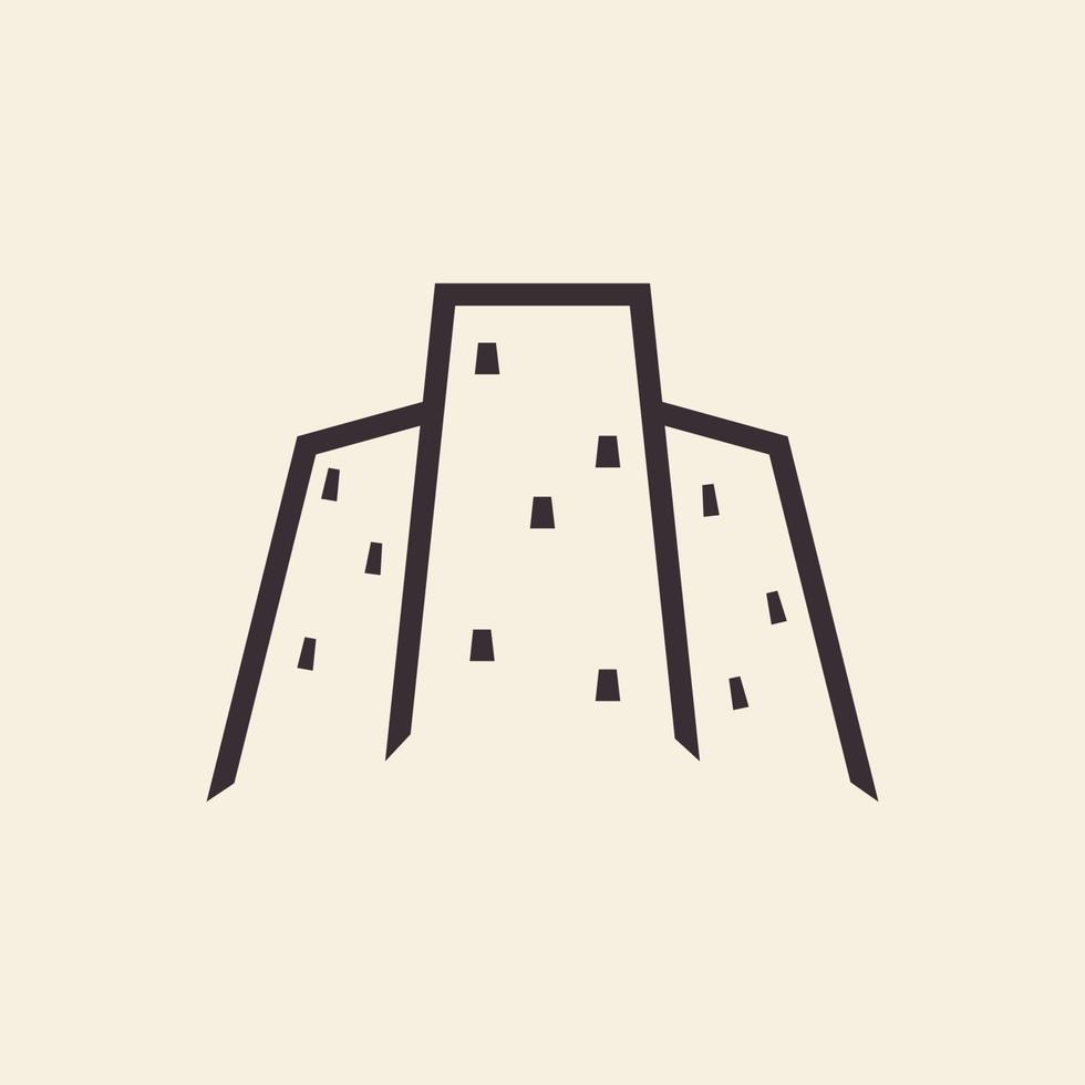 ligne hipster gratte-ciel logo design vecteur graphique symbole icône illustration idée créative