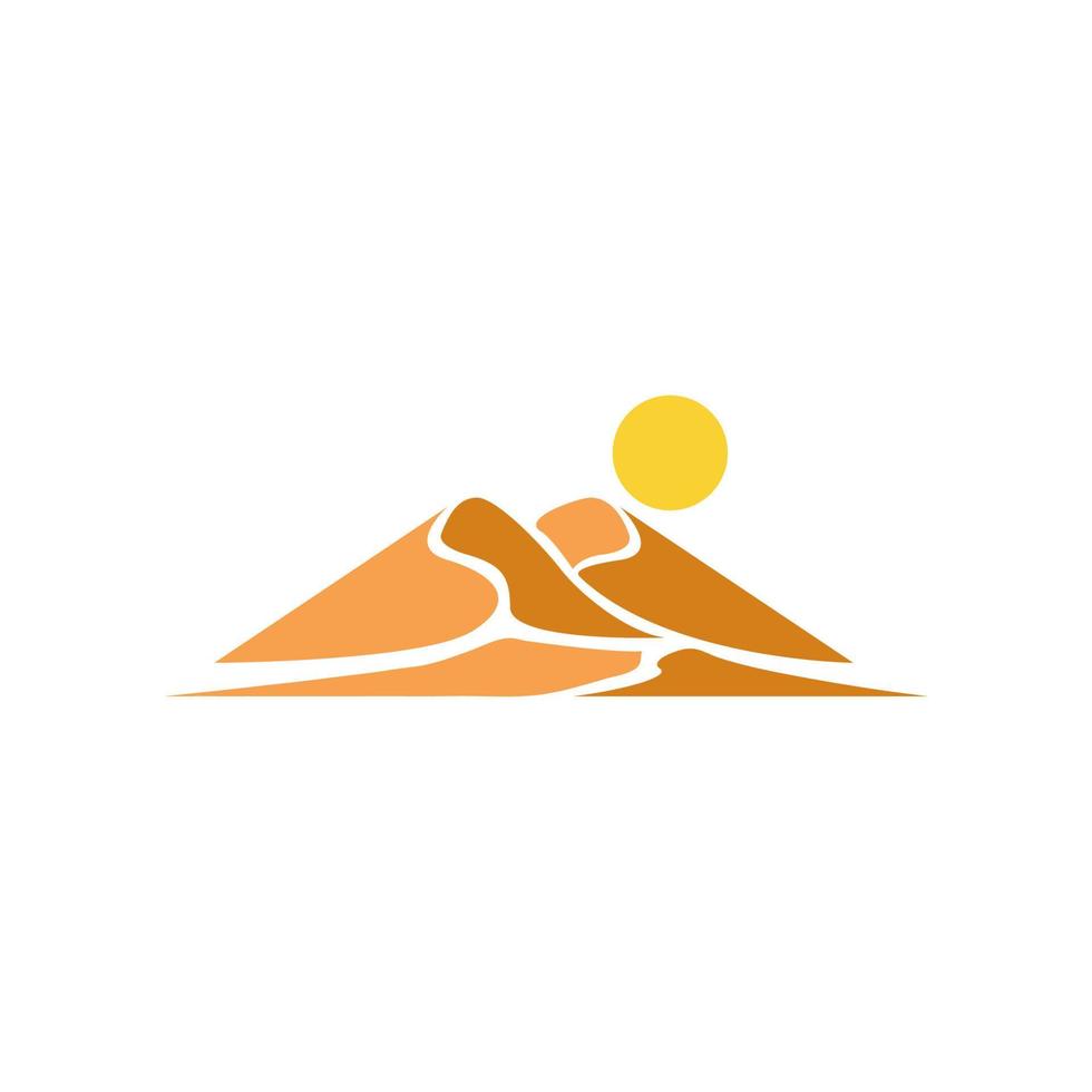 conception abstraite de logo de colline de désert vecteur symbole graphique icône illustration idée créative