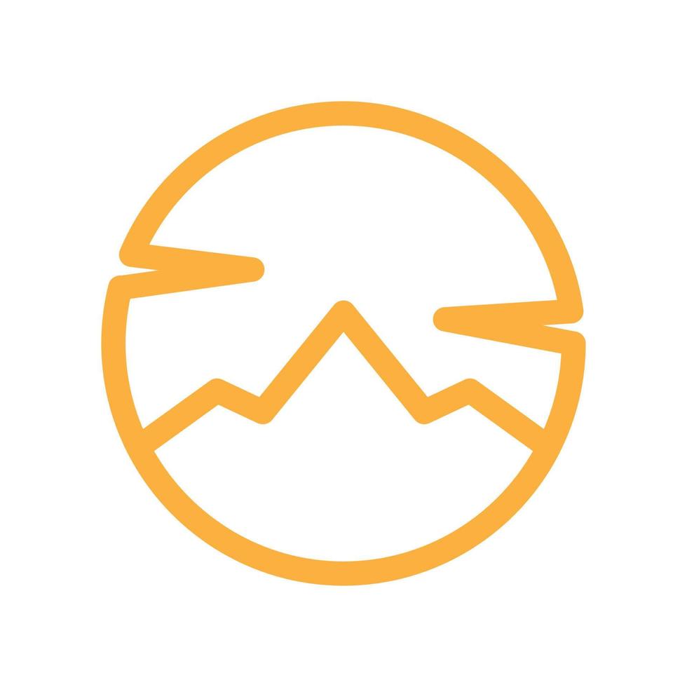 cercle de couleur de ligne avec montagne simple logo design graphique vectoriel symbole icône illustration idée créative