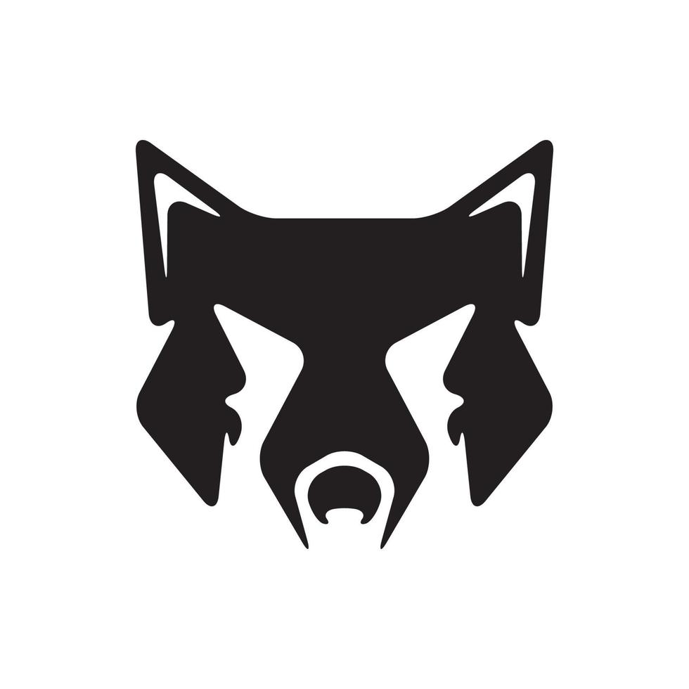 forme moderne tête visage loup noir logo design vecteur graphique symbole icône illustration idée créative