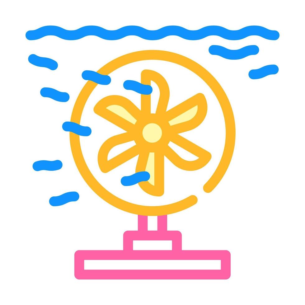 illustration vectorielle de l'icône de couleur de l'usine de l'industrie de l'énergie électrique sous-marine vecteur