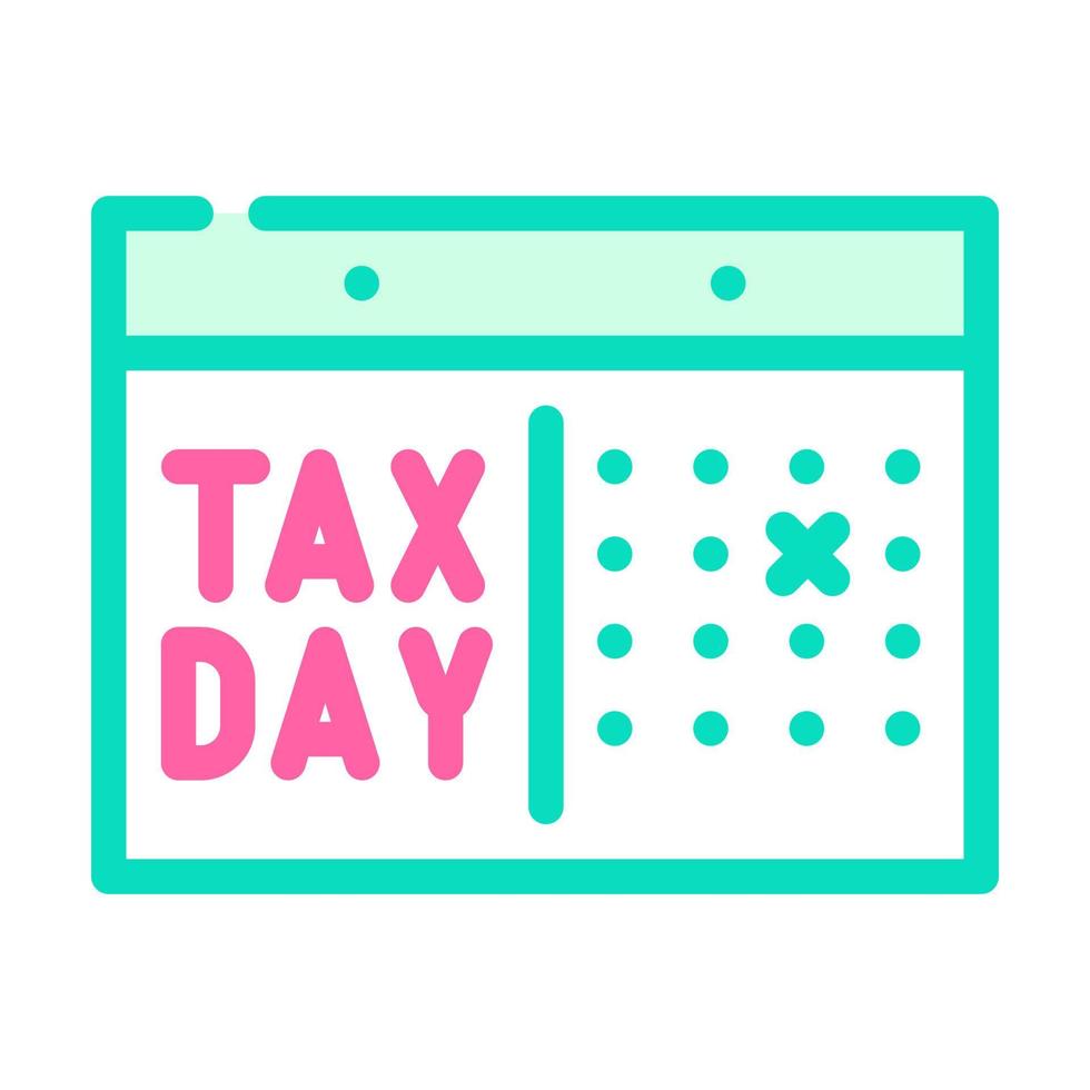illustration vectorielle d'icône de couleur d'impôt par jour vecteur