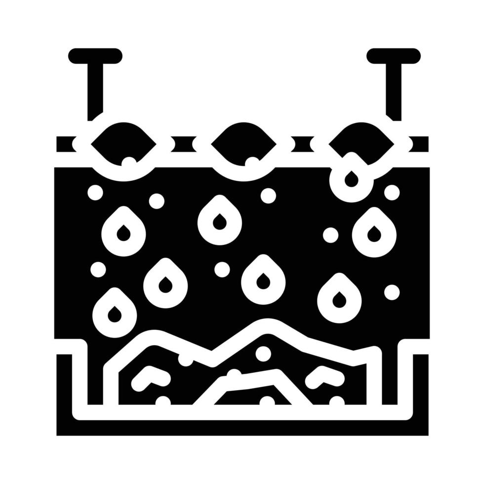 illustration vectorielle d'icône de glyphe de déchets solides de traitement chimique vecteur