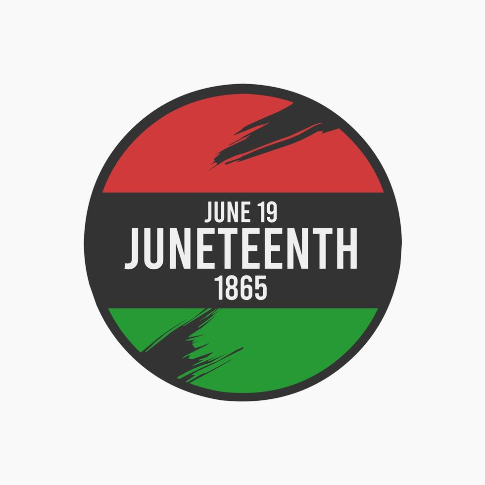emblème du 19 juin avec drapeau rouge, noir et vert pour la célébration de la journée de la liberté du 19 juin le 19 juin vecteur