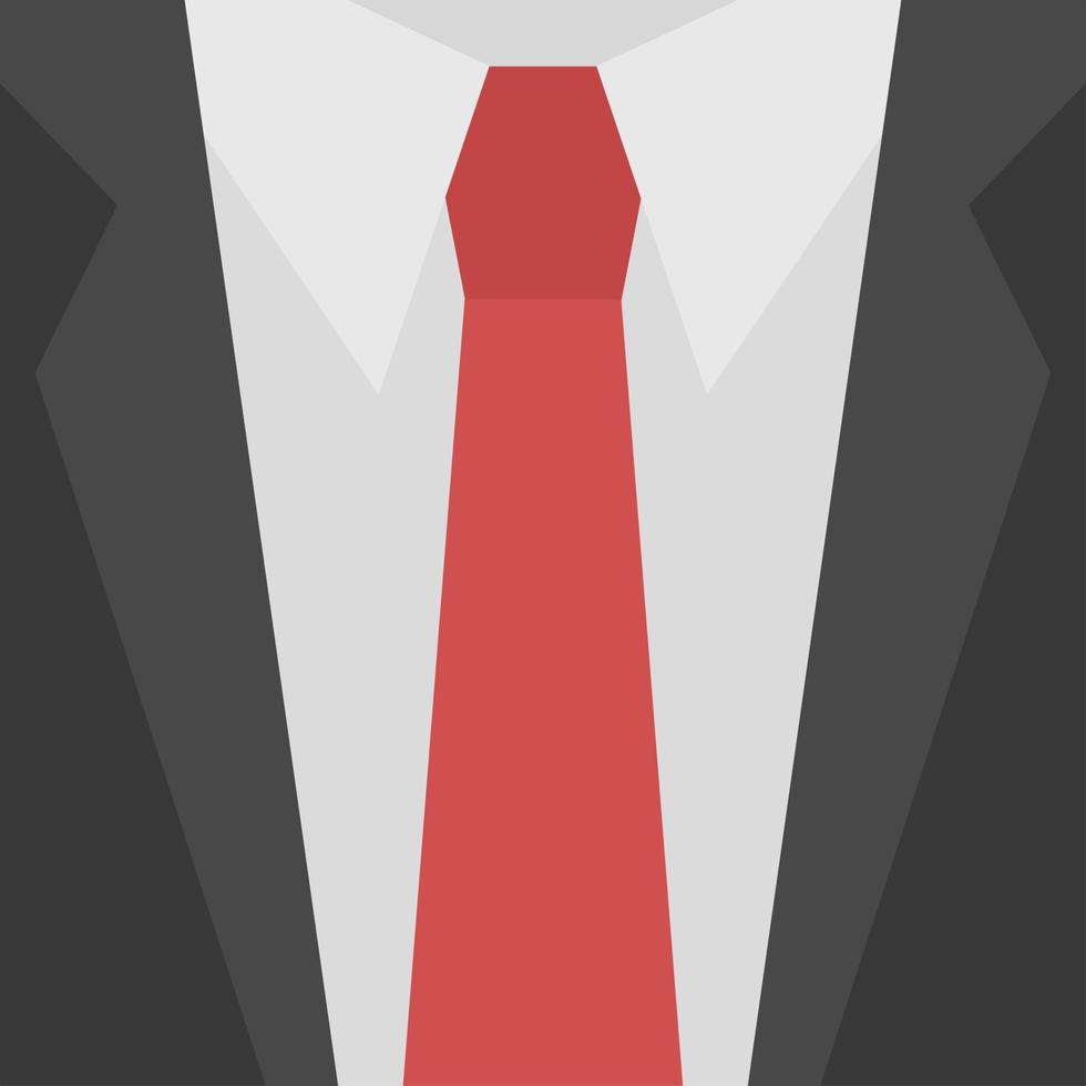 fond de costume noir avec chemise blanche et cravate rouge vecteur