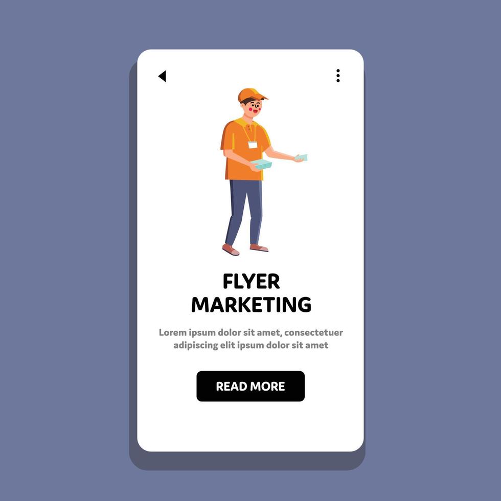 flyer marketing promoteur homme distribution vecteur