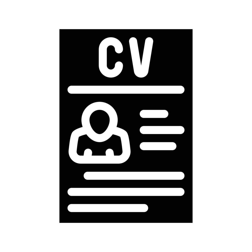 curriculum vitae cv glyphe icône illustration vectorielle vecteur