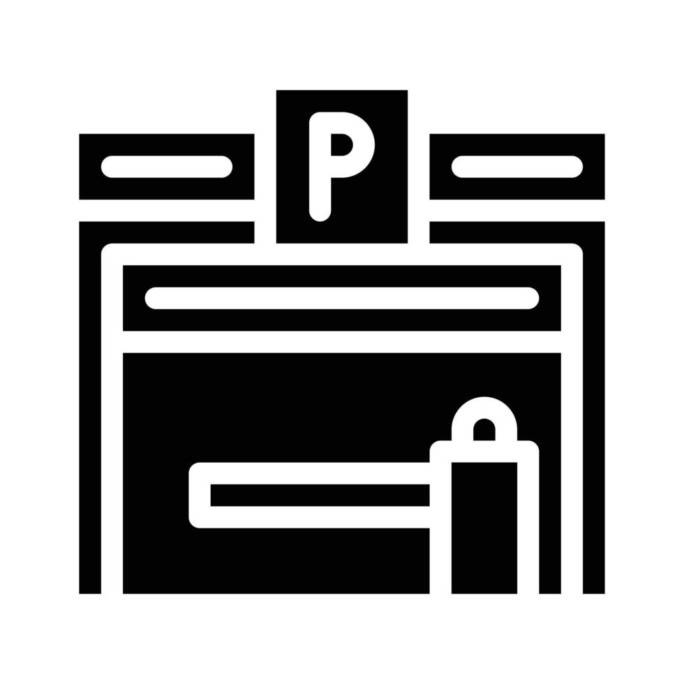parking bâtiment glyphe icône vector illustration noire