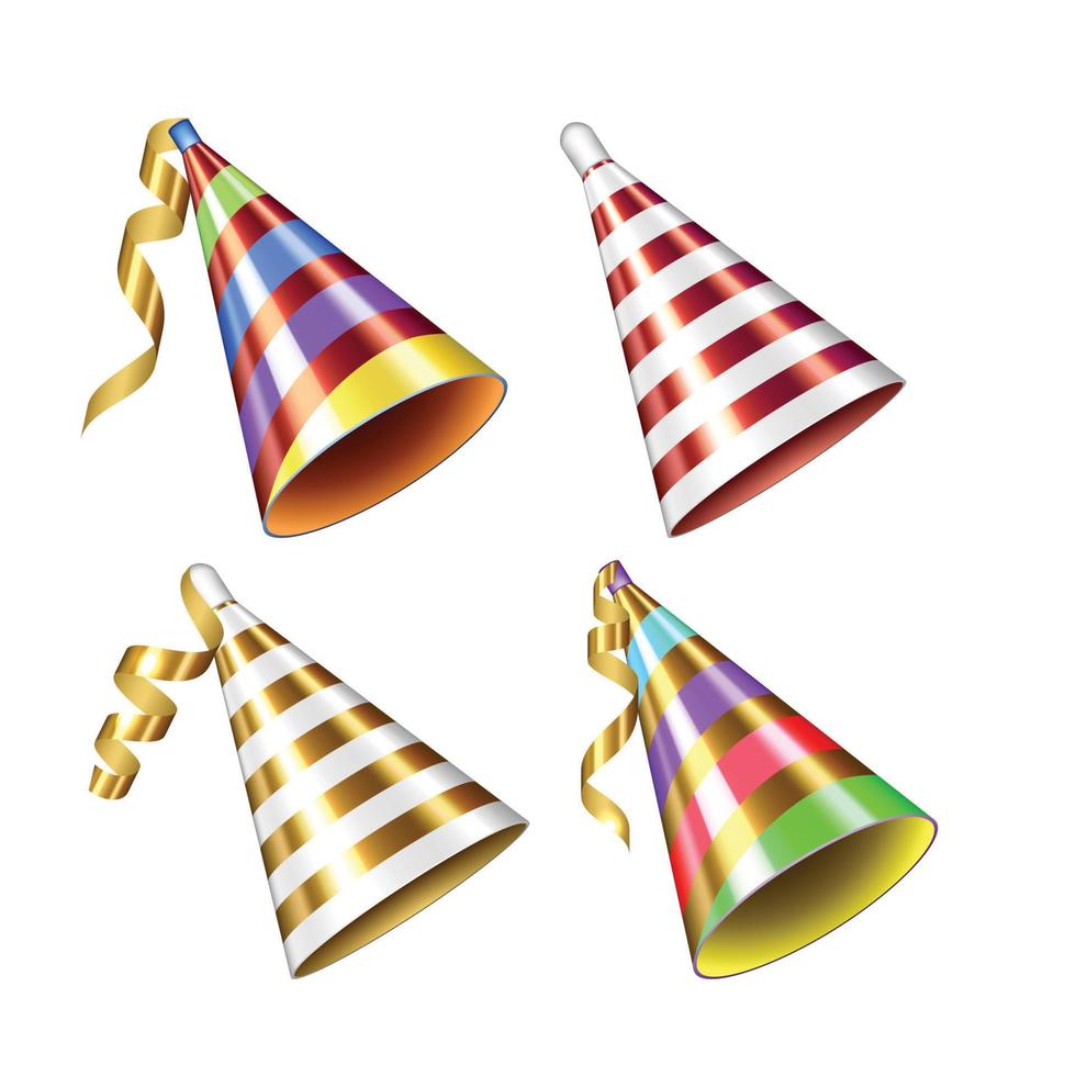 chapeau d'anniversaire vacances fête décoration set vector