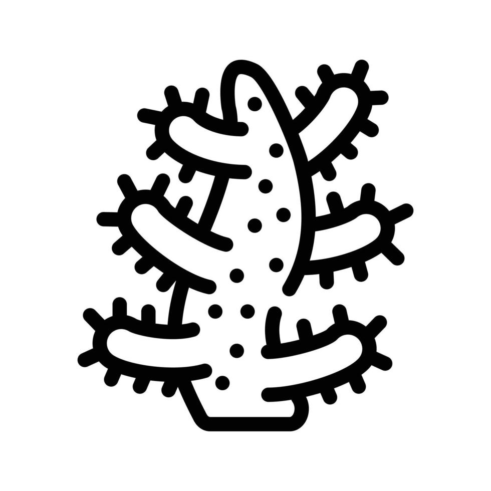 aquarium corail ligne icône illustration vectorielle isolée vecteur