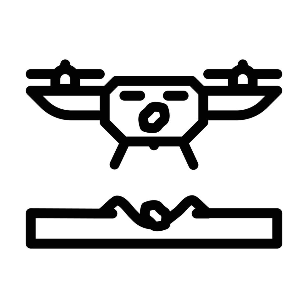 drone agriculture plantation ligne icône illustration vectorielle vecteur