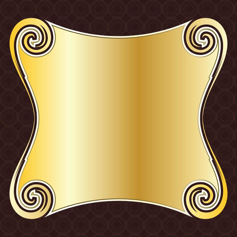 cadre de panneau d'étiquettes de bannière décorative royale de luxe ornement floral doré vecteur