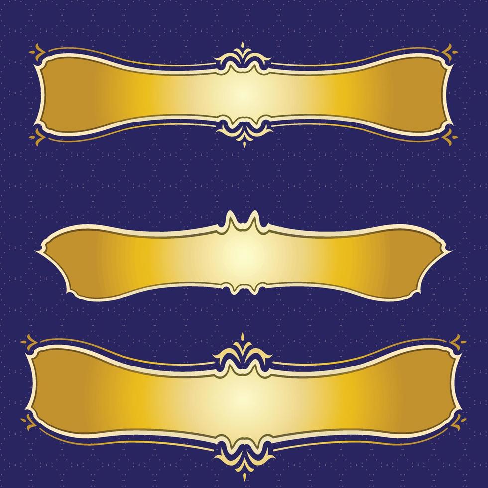 étiquette bannière Cadre Contexte décoration or luxe Royal métal Trésor vecteur